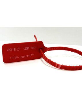 Off-White Red Zip Tie Tag 2013 Original Pre-Owned Streetwear Accessory GUC